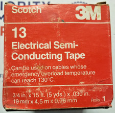  LOT OF 5 SCOTCH 3M 13 ELECTRICAL SEMI CONDUCTING TAPE 3/4IN. X 15FT