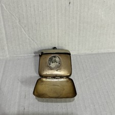 Antique Edwardian metal Vesta Case with hidden picture frame (rare)