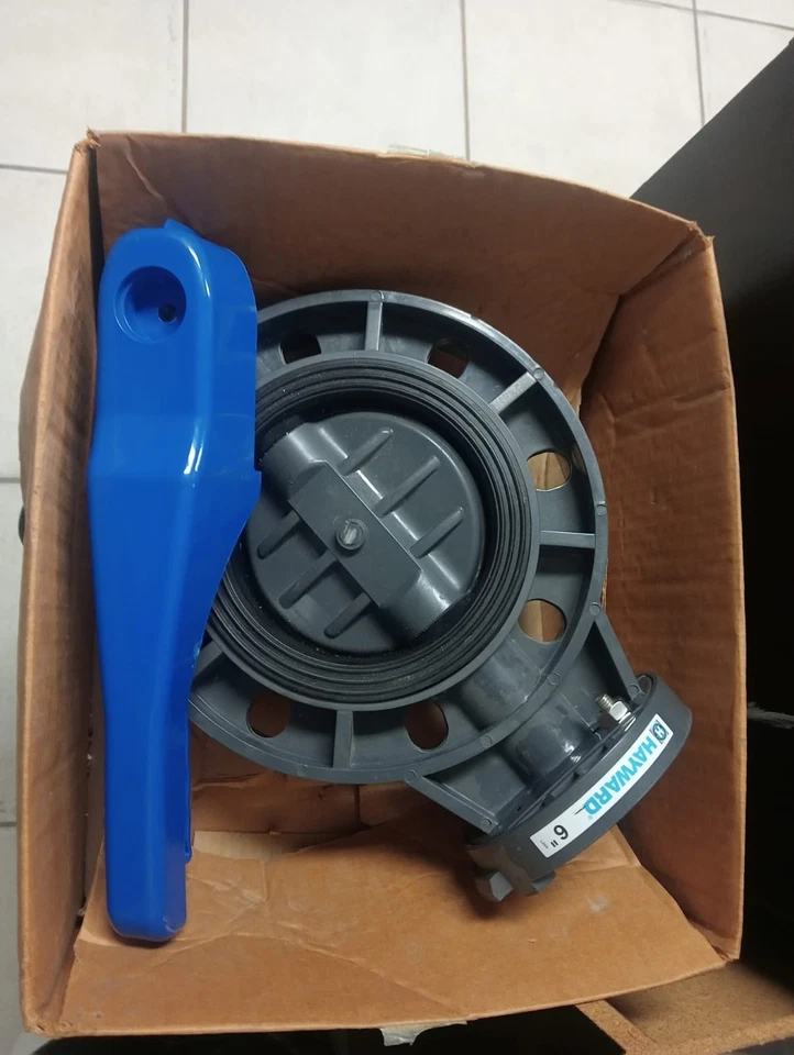 Hayward 6 Inch PVC butterfly valve BYCN Series Lever, EPDM Seal - Image 3 of 4