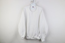 Vintage 90s Russell Athletic Mens Size Large Blank Crewneck Sweatshirt White
