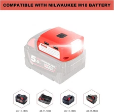 9W 18W 35W 40W Cordless LED Work Light for Milwaukee Battery Portable Flashlight