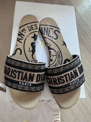 DIOR Sandalen Dway Slide Gr 39 Beige Schwarz