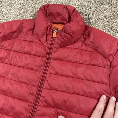 Save the Duck Ultra Light Jacket Puffer Mens Size Small Full Zip Plumtech Red image 13