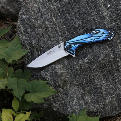 MTech USA Spring Assisted Knife w/Stainless Steel Handle and Pocket Clip