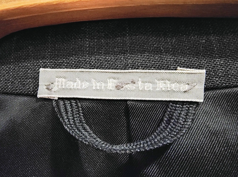 Traje de lana a rayas gris carbón Oleg Cassini Couture 42R (36x30) para hombre 2 piezas Foto 4 de 4