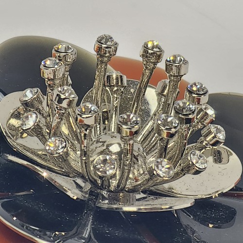 Vintage Miu Miu Brooch Flower Italy Crystal Stones Beautiful Quality - Picture 14 of 24