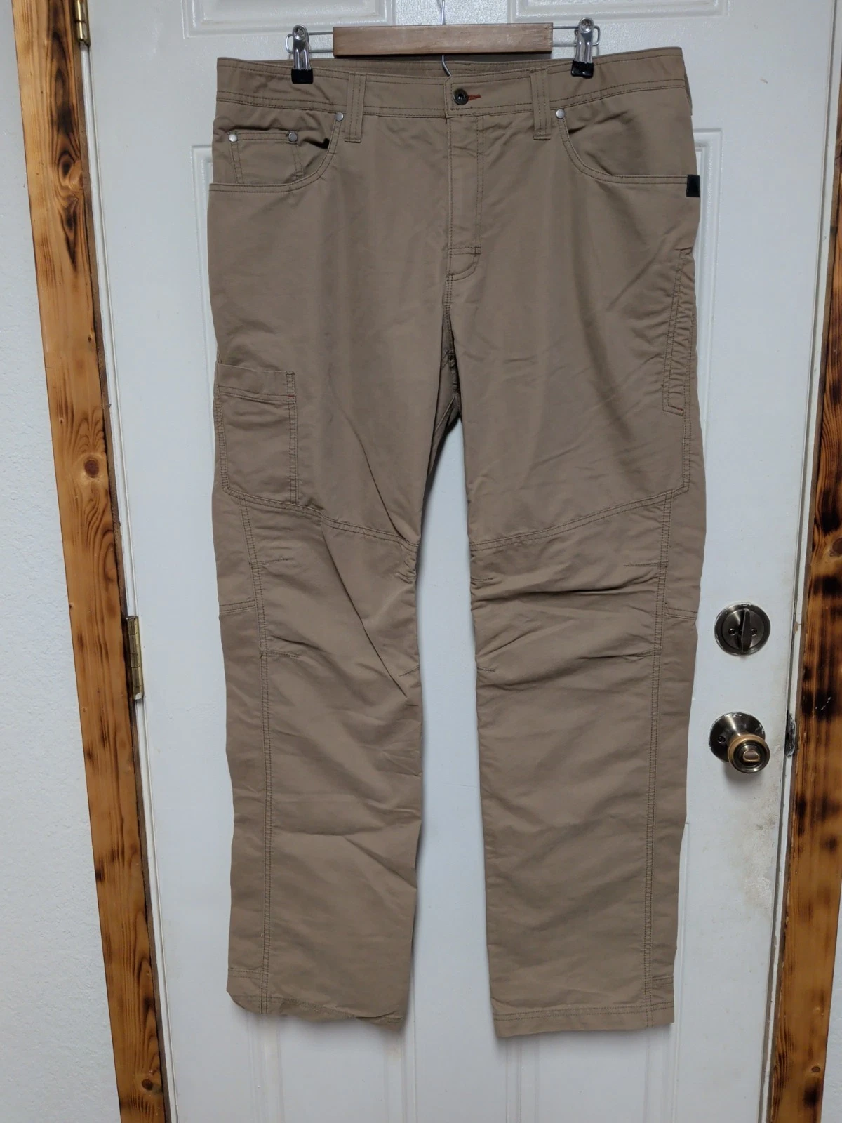 LL Bean Riverton Pants Men's 38x34 Tan Athletic Fit Straight Leg Hiking