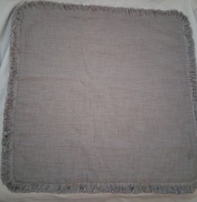 Set 4 Neutral Grey Linen Fringed Boho/Farmhouse Throw Pillow Covers 18"x18"