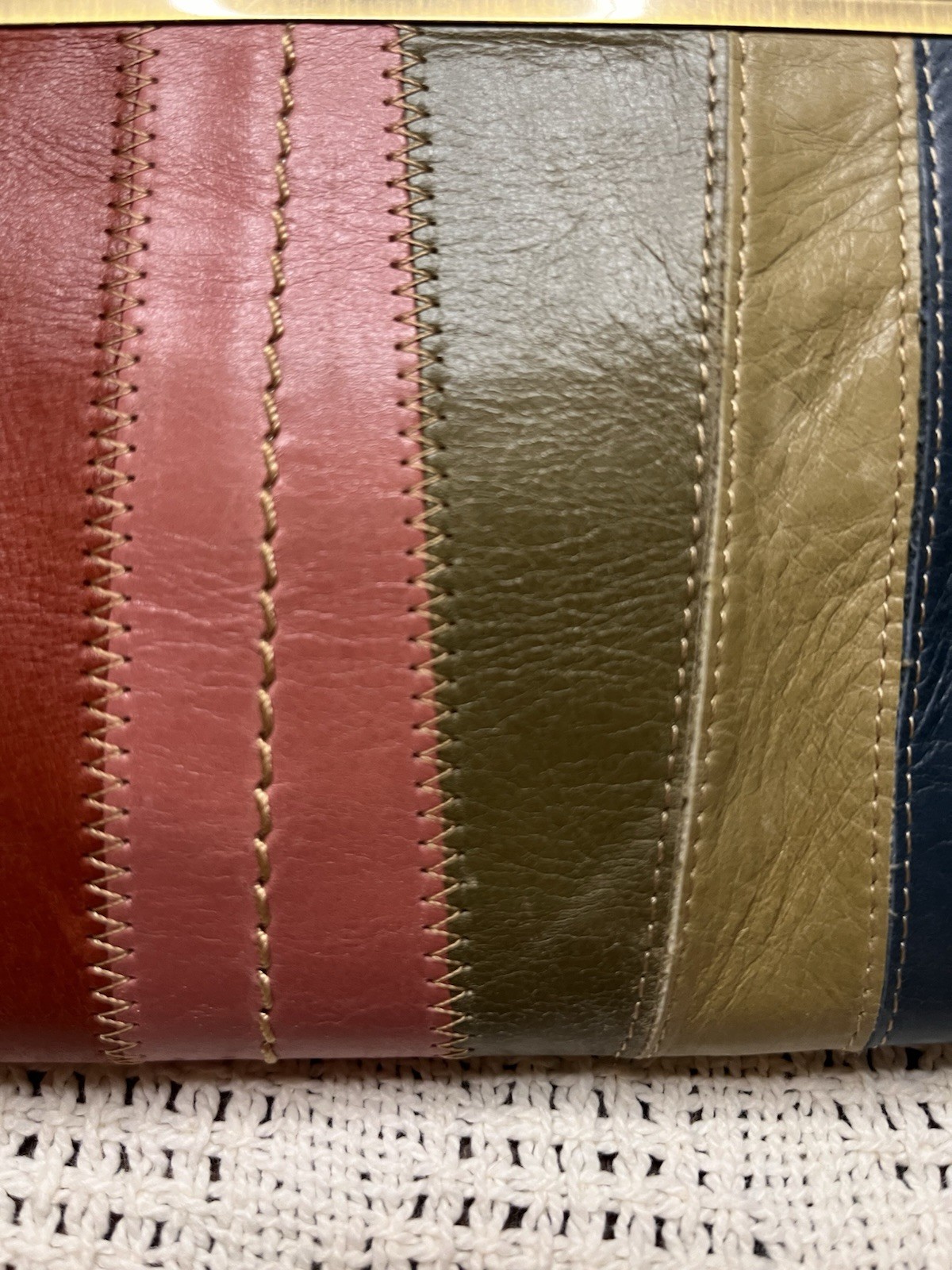 Fossil Multicolor Patchwork Leather Kiss Lock Wal… - image 3