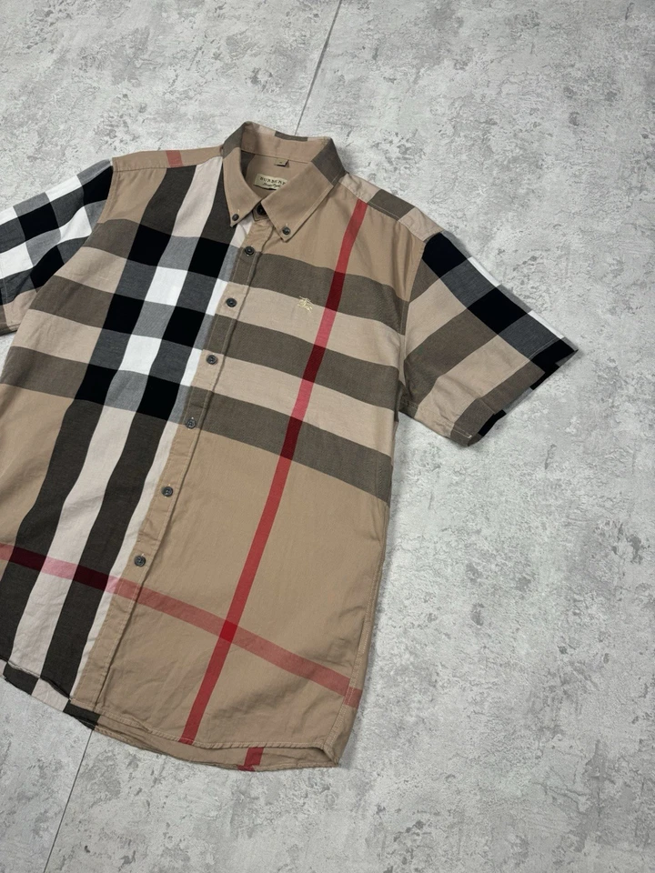 Camisa Burberry Nova a Cuadros Abotonada Manga Corta Talla XL Foto 3 de 4