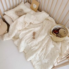 BuLuTu Muslin Baby Quilt Crib Blanket Toddler Comforter for Girls Boys 2 Layer