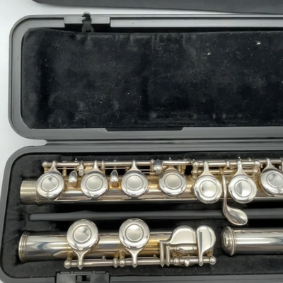 YAMAHA YFL-221 Student Flute Nickel Silver Plated Used with Hard
