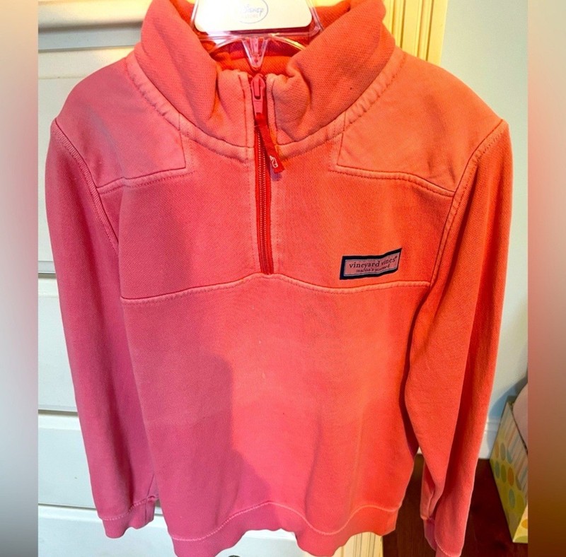 Girls Coral Pink Vineyard Vines Size Small (8-10 Years) Pullover Sweatshirt
