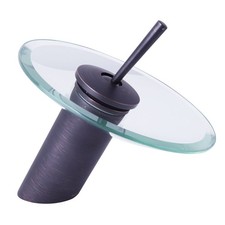 Burney Glass Head Waterfall Bathroom With Vessel Faucet, Oil Rubbed Bronze - 6"