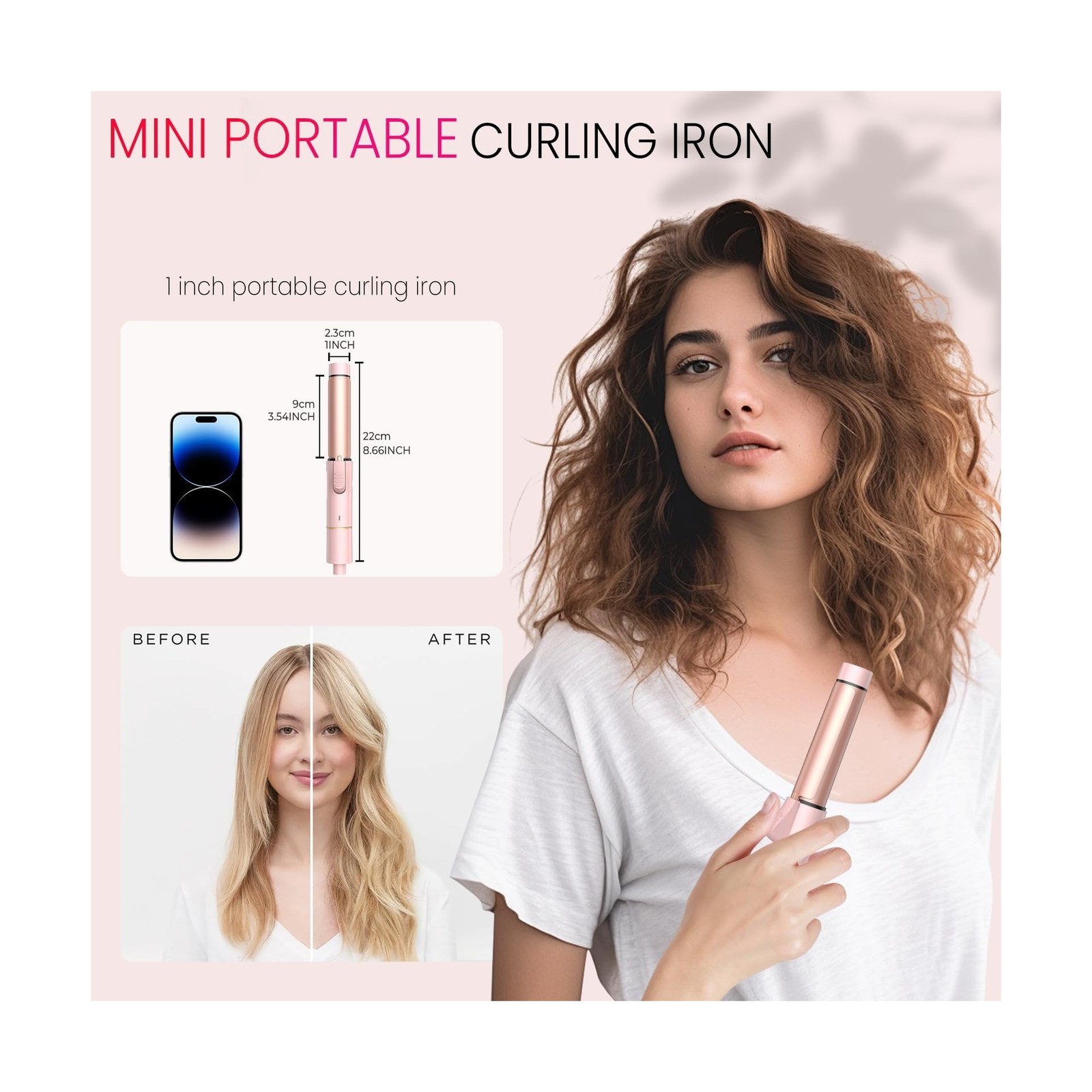 Mini Travel Curling Iron, European Travel Curling Iron Dual Voltage... Fast Ship