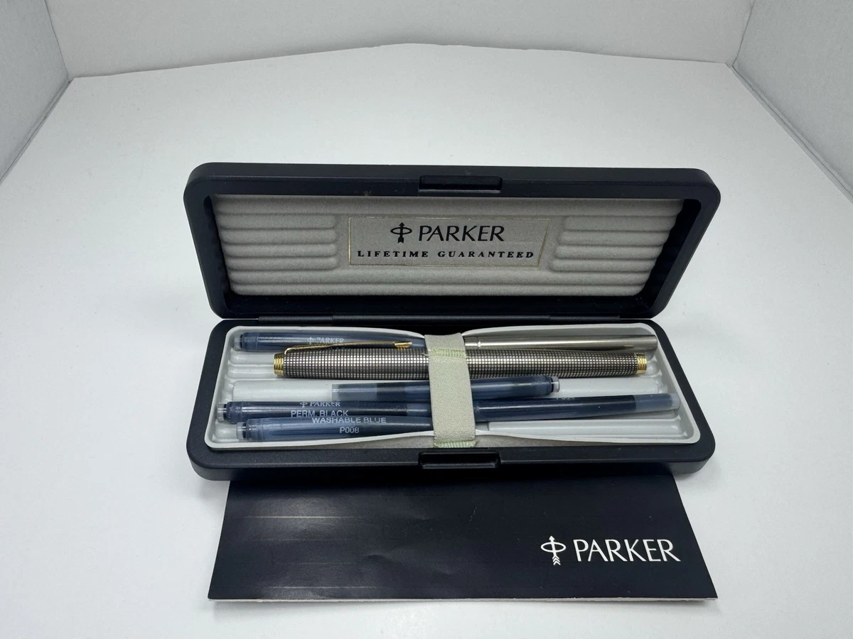 Parker Gold, 14K Nib Sterling Silver Collectible Fountain Pens for