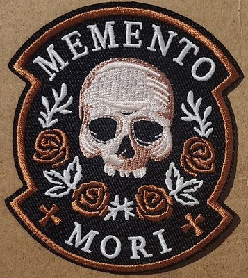 Memento Mori embroidered Iron on patch remember you must die