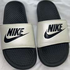 Nike Benassi JDI Men's Slide Sandals Black/White Cushioned Logo US 9 EU 40.5