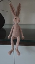 XL Kantenhocker Hase Greige / Altrosa Velours...