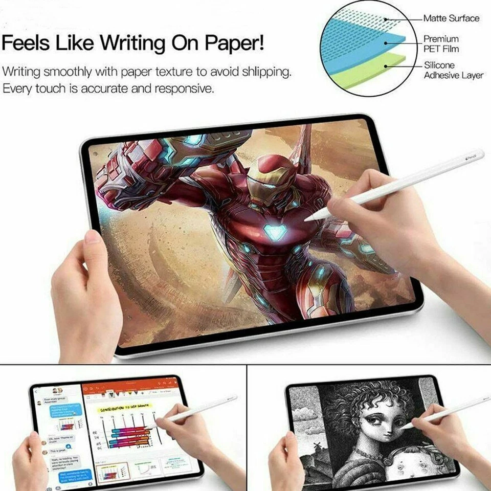 Transparent Paper Screen Protector Film Matte PET Anti Glare For Apple iPad - Image 3 of 4