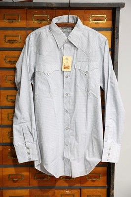 Vintage H Bar C Ranchwear Shirt Mens Large Western Pearl Snap striped gray USA