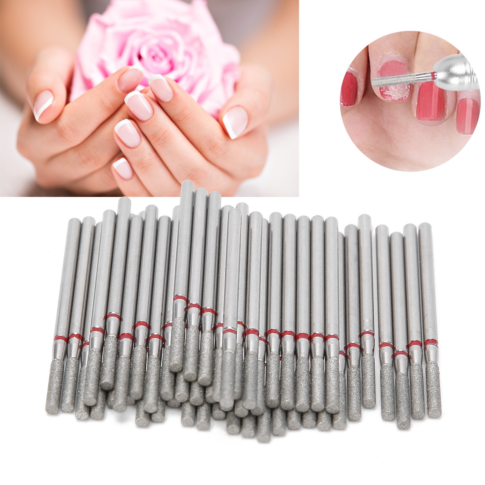 50pcs Flat Head Nail Polishing Head Nail Art Dead Skin Removal Nail BLW
