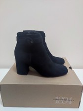 Bata Stivaletti Donna Scamosciati,tacco 7 cm,con fibbia e zip, nero, tg 37 ITA