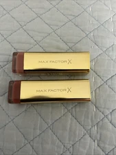 2x Max Factor X Colour Elixir Lipstick #725,#735.simply Nude,maroon Dust