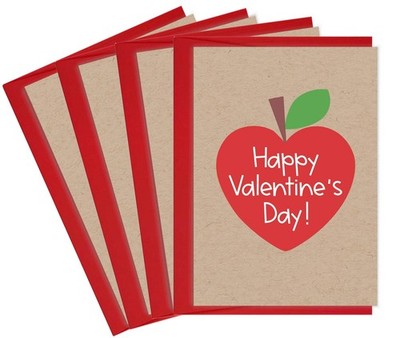 Tiny Expressions Valentines Day Cards for Teachers   4 Pack Greeting Cards