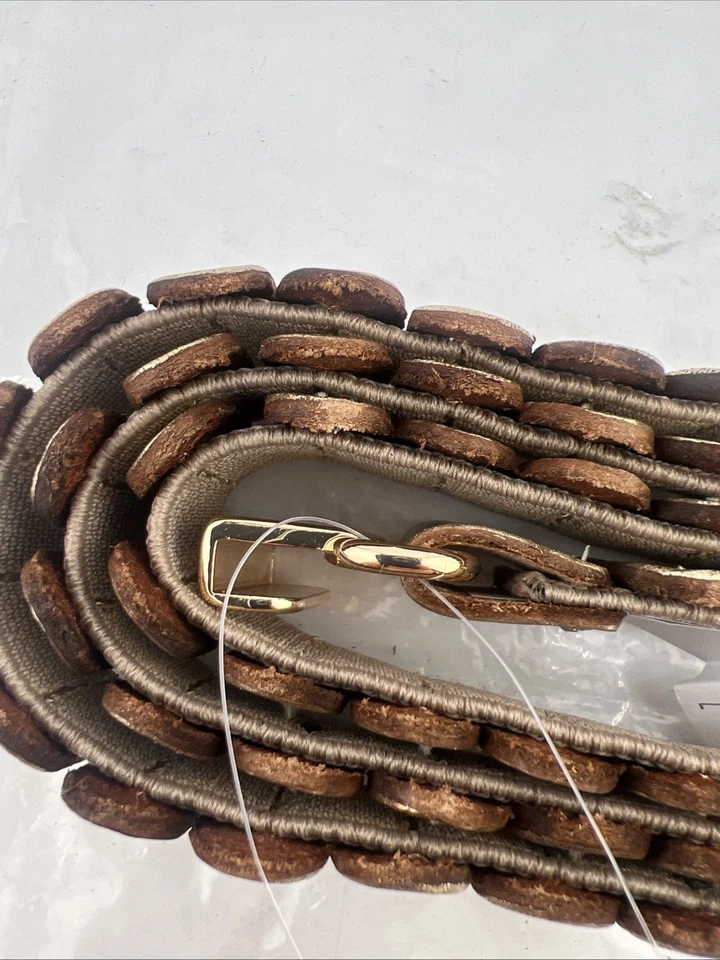 Cinturón para mujer Anthropologie Tabitha de cuero elástico perlado talla grande Foto 4 de 4