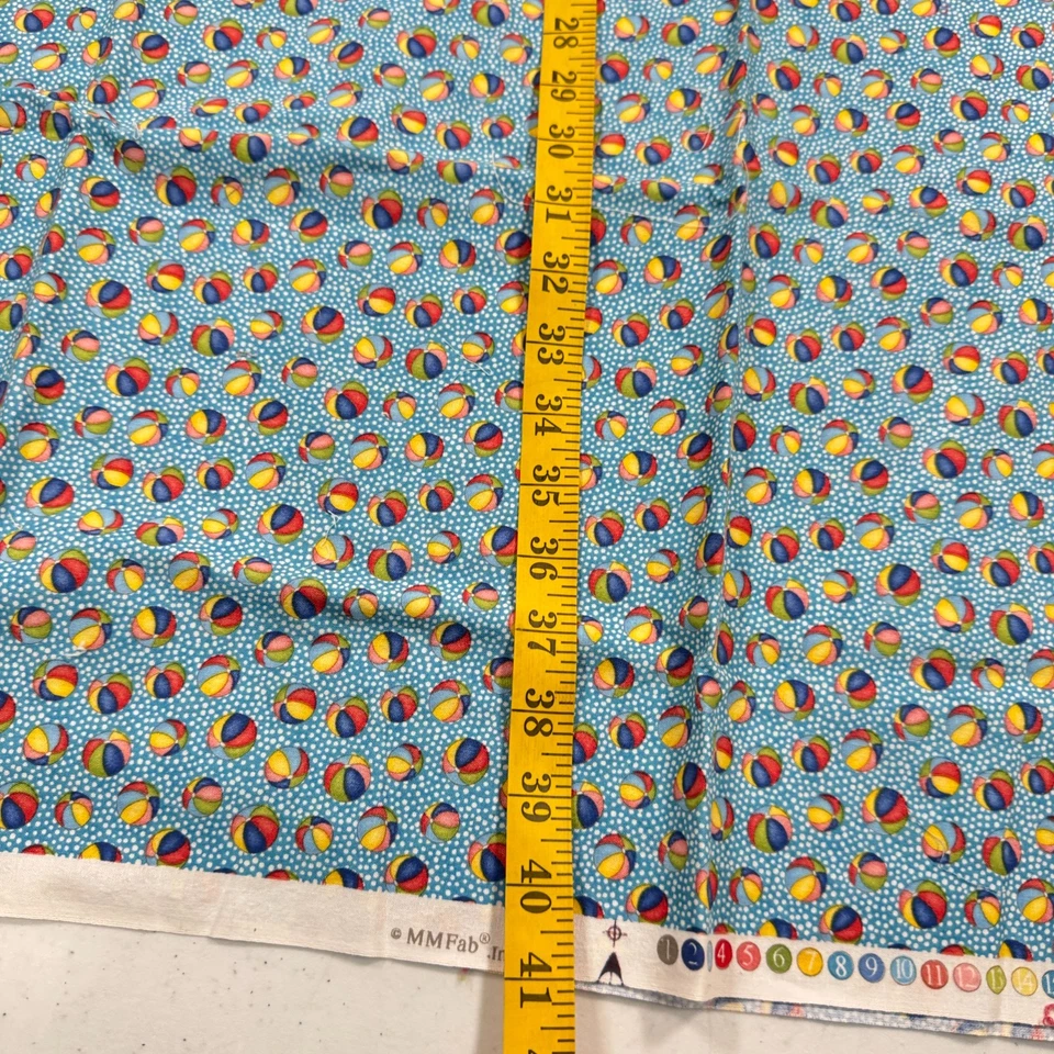 MMFab Acolchado Tela Azul Playa Bola Algodón 40x28 Foto 4 de 4