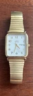 Timex Indiglo Men's Vintage Gold Watch Square/Rectangular Stretch Band Works