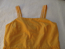 Women's J.CREW Size 6 Embroidered Flower Dark Yellow Sundress Fully Lined