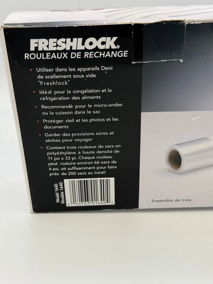 (3) Сменные рулоны вакуумного герметика Deni Freshlock TurboSeal (1 рулон б/у) S141 - Изображение 3 из 4