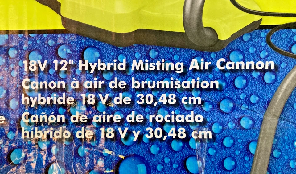 Ventilador híbrido cañón de aire Ryobi 18V ONE+ P3340 ventilador de refrigeración ajustable, solo herramienta Foto 3 de 4