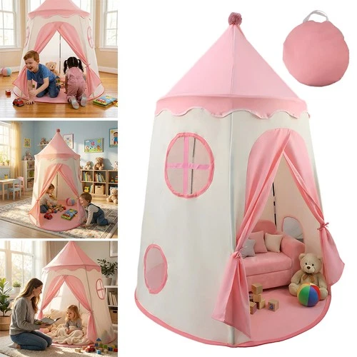 Pink Children's Play Tent Playhouse Castle 150 x 110 cm