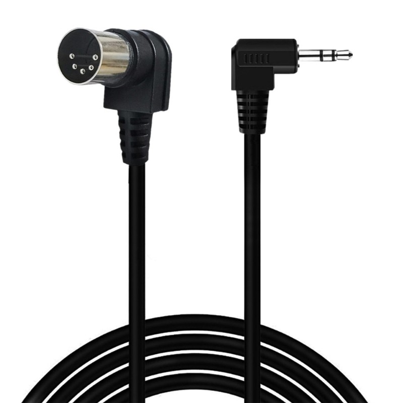5-Pin DIN Male Cable with 3.5 mm Male End and Right-Angle Layout for ...