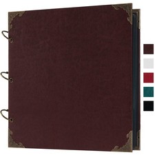 12x12" Leather Hardcover Scrapbook Photo Album - 80 Blank Pages DIY Memory Book