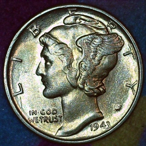 1943-P Mercury Dime – Uncirculated – Brilliant 90% Silver
