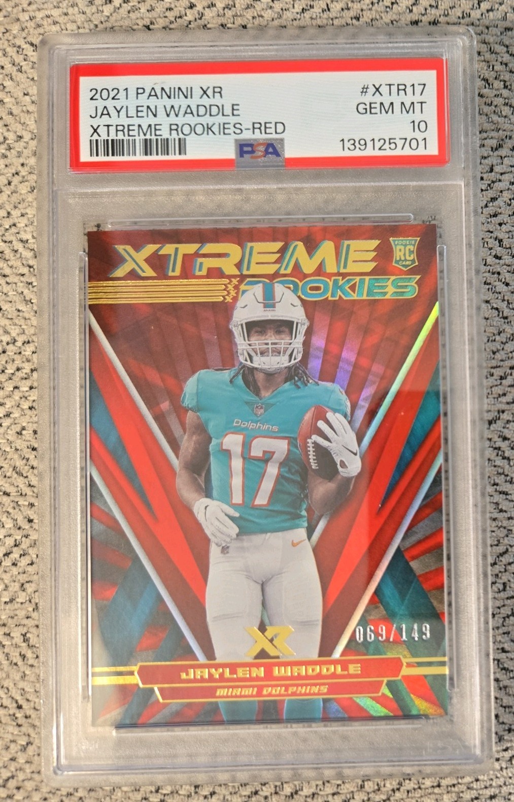 Jaylen Waddle Panini XR Xtreme Rookies #XTR17 Red