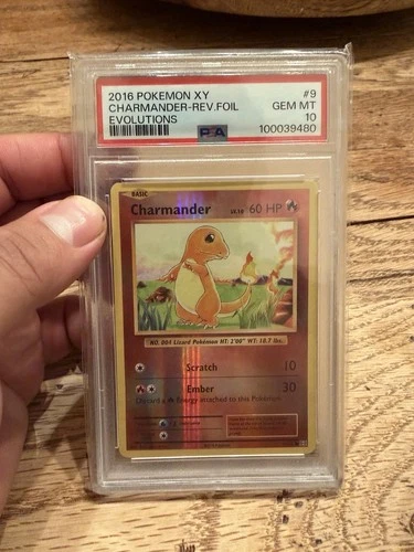Pokemon 2016 XY Evolutions Charmander Reverse Holo #9 PSA 10