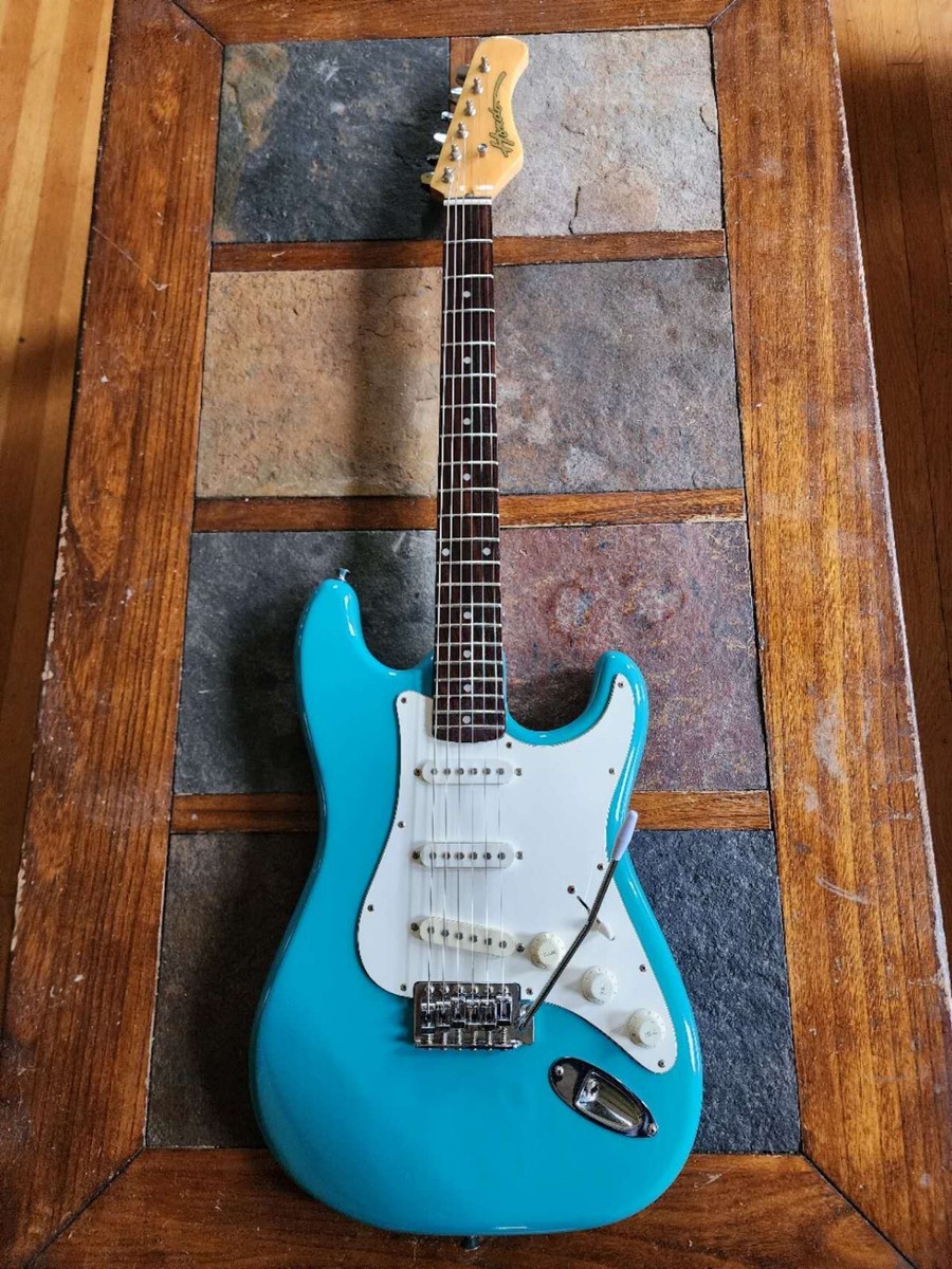 Hondo H-720 ML strat SSS vintage w/case 80s - teal blue | eBay