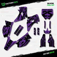 Black & Purple Slick Racing Graphics Kit fits 03-08  Kawasaki Kx125 Kx 125 Decal