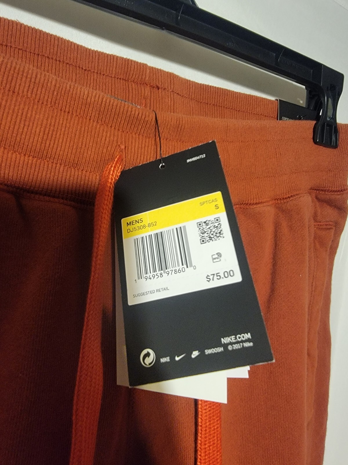 Nike Sportswear French Terry Peace Shorts Black DJ5308-852 Mens Size Small thumbnail 4