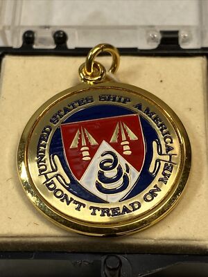 Vintage United States Ship America Don't Tread On Me Ocean Liner Navy Charm NIB