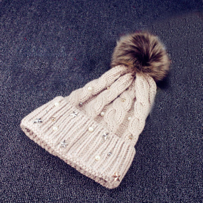 Fashion Womens Lady Faux Fur Ball Winter Warm Crochet  display picture 1