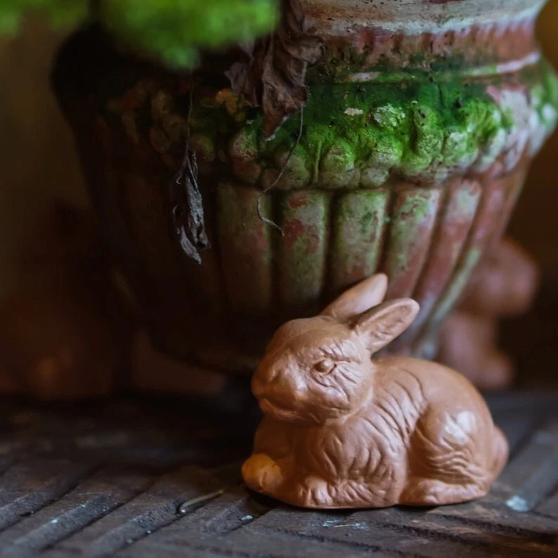 Set 3 Terra Cotta Pot Feet – Rabbit Clay Pot Risers – Handmade Clay Plant Stands - Image 2 of 4