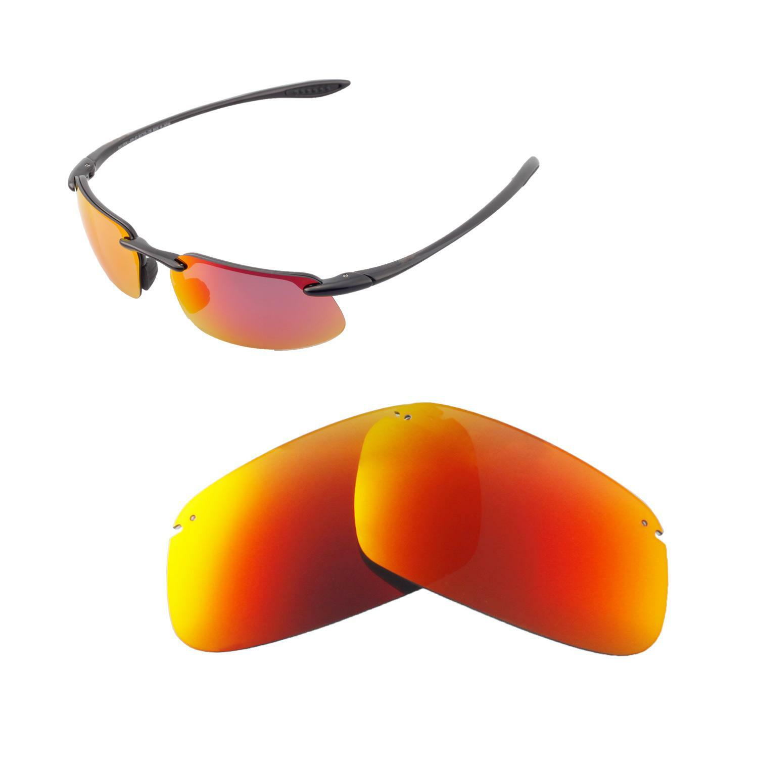 Walleva Polarized Fire Red Replacement Lenses For Maui Jim Kanaha