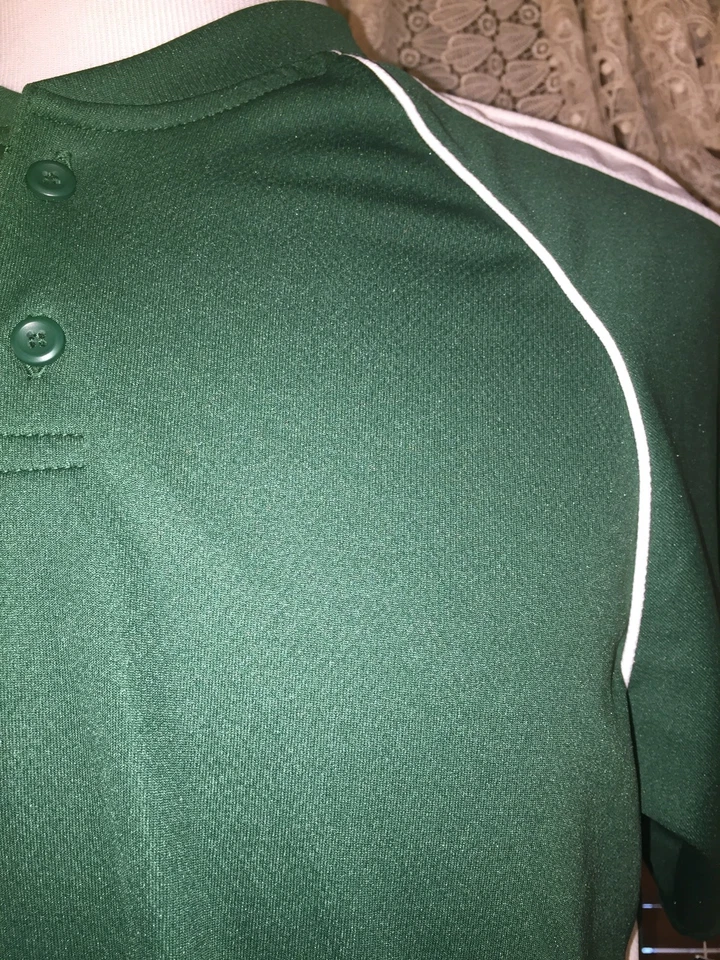 Mens NWT CHAMPRO SPORTS Dry-Gear Crew Neck M Medium Green & White Shirt — 第 3/4 张图片