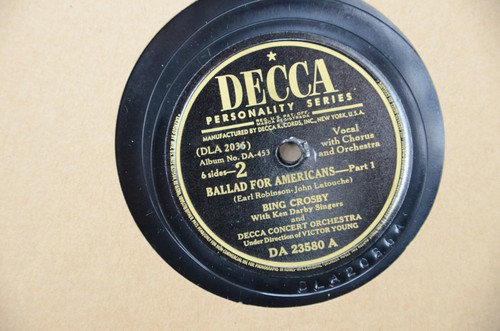 Bing Crosby WHAT SO PROUDLY WE HAIL Album Jacket & all 4 78 rpm records Lot #30 - Picture 8 of 13